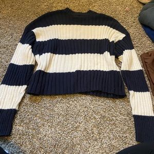 Navy blue and cream sweater